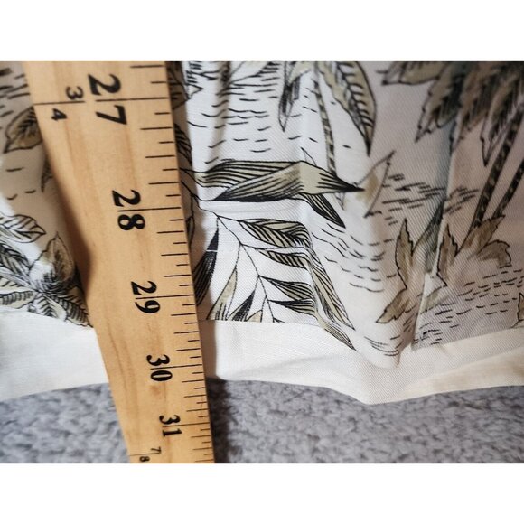 The Havanera Co White Floral Short Sleeve Button Up Shirt Size M Linen Blend - Picture 9 of 14